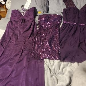 Set of 3 Purple Bridesmaids